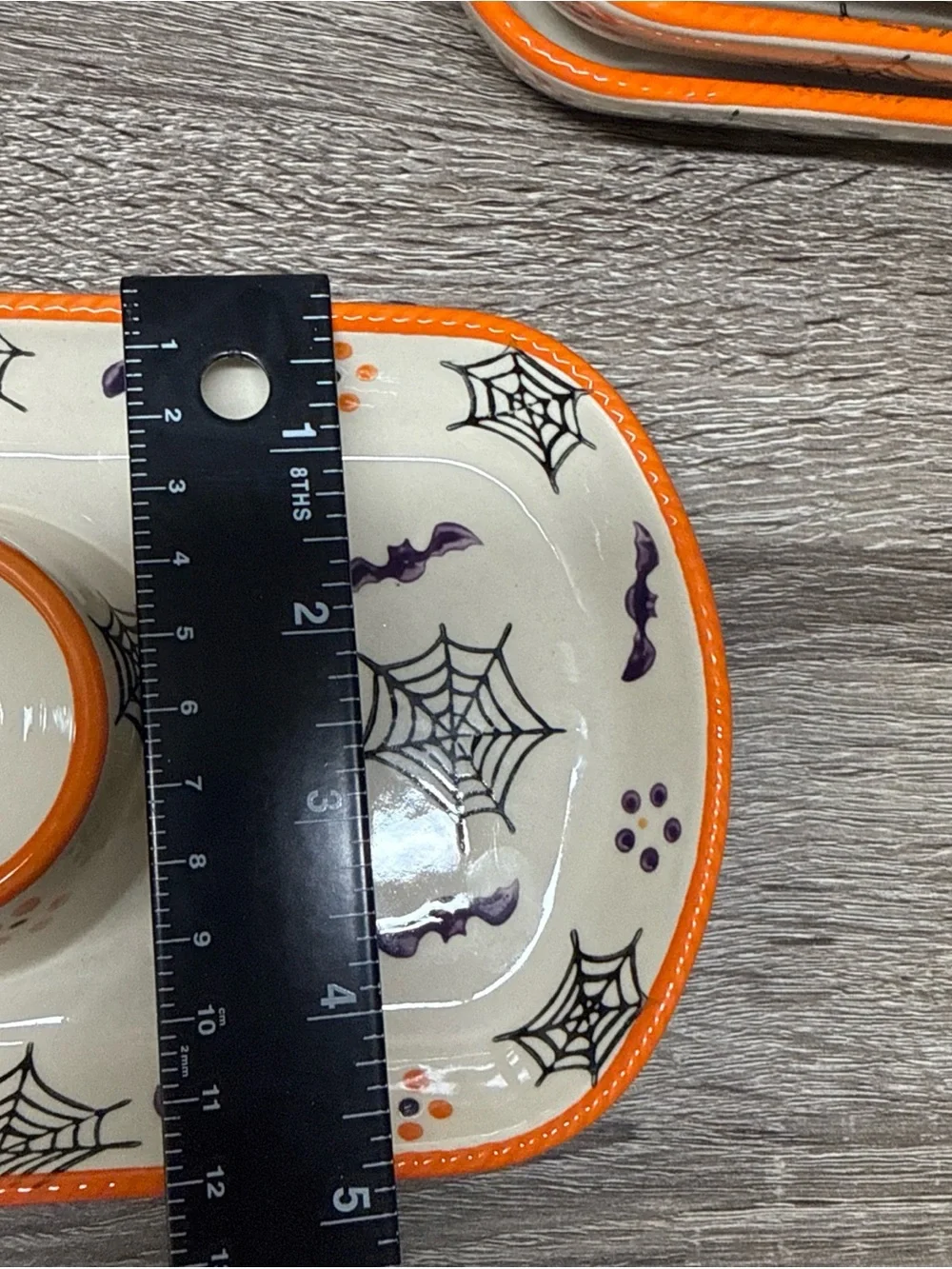 Temptations Tara Boofetti Halloween Snack Caddy Trays Set 4 Ceramic Serving